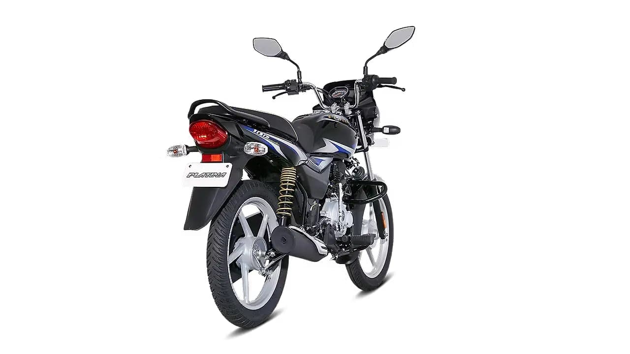 Bajaj Platina 100 right rear three-quarter view