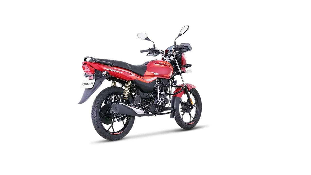 Bajaj Platina 110 right rear three-quarter view