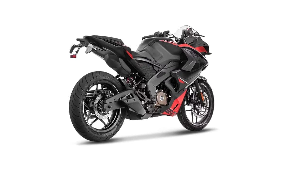 Bajaj Pulsar RS 200 right rear three-quarter view