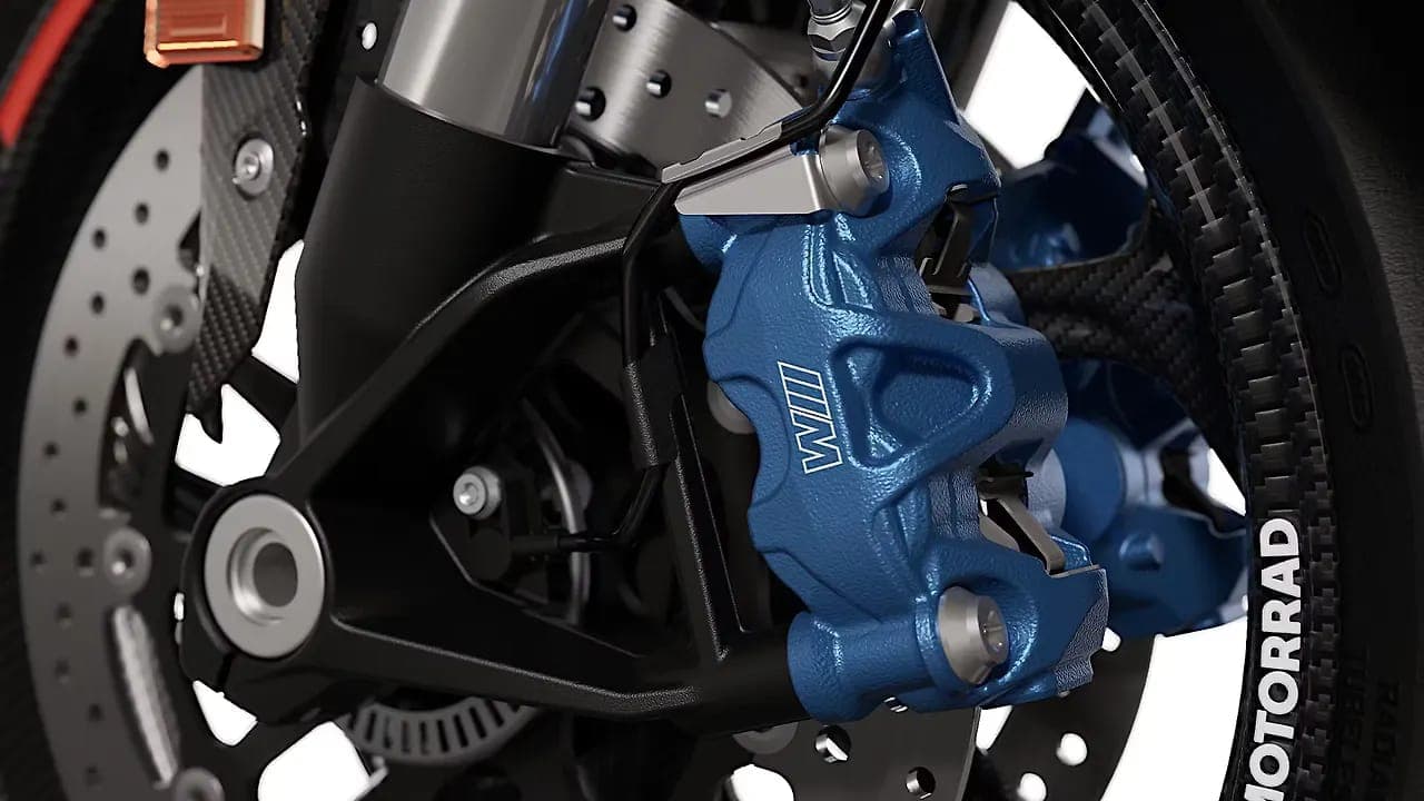 BMW Motorrad M 1000 R front disc brake caliper view