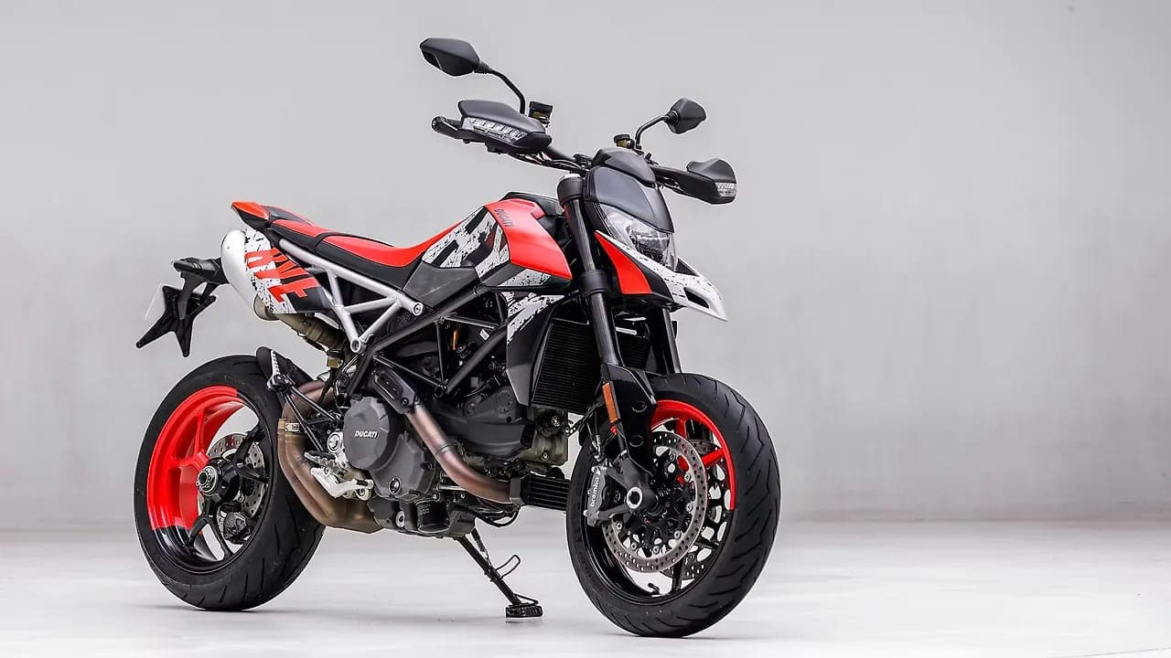 Ducati Hypermotard 950 right front three-quarter view