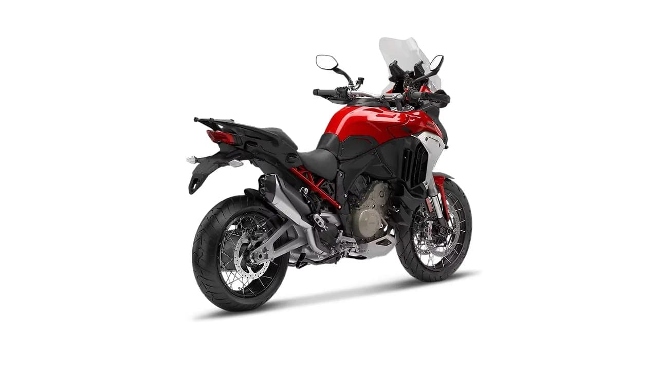 Ducati Multistrada V4 Rally right rear three-quarter view
