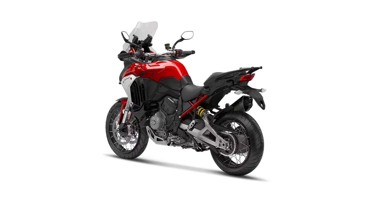 Ducati Multistrada V4 Rally left rear three-quarter view