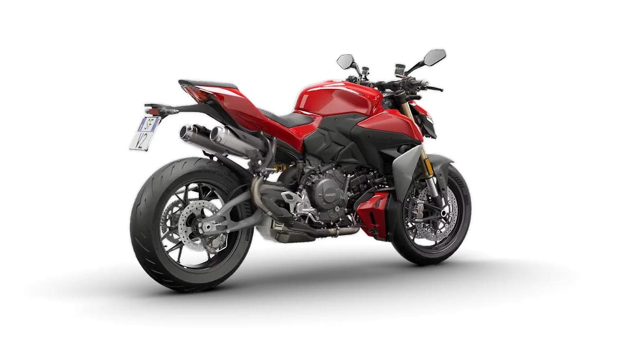 Ducati Streetfighter V2 right rear three-quarter view