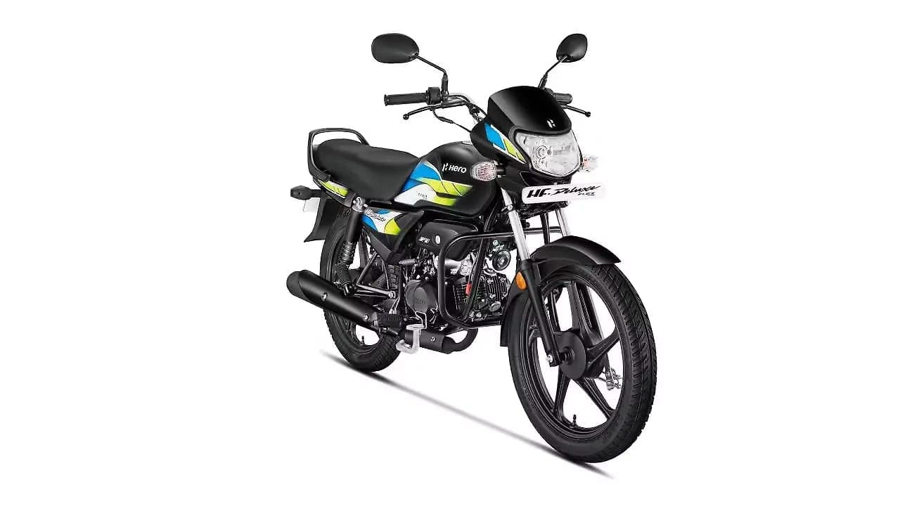 Hero MotoCorp HF Deluxe Flex Fuel right front three-quarter view