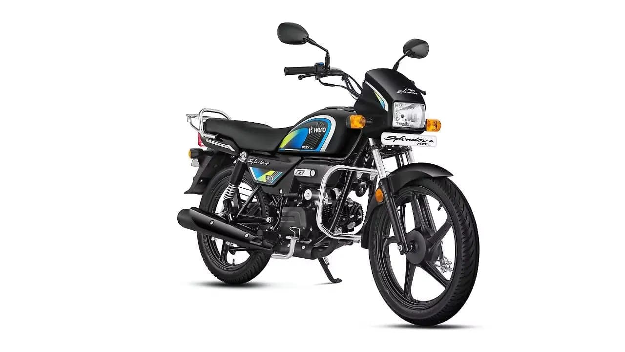 Hero MotoCorp Splendor Plus Flex Fuel right front three-quarter view