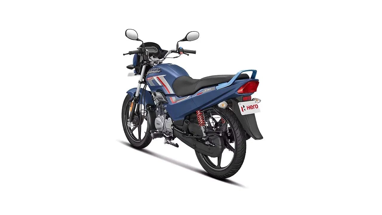 Hero MotoCorp Super Splendor Xtec 2.0 left rear three-quarter view