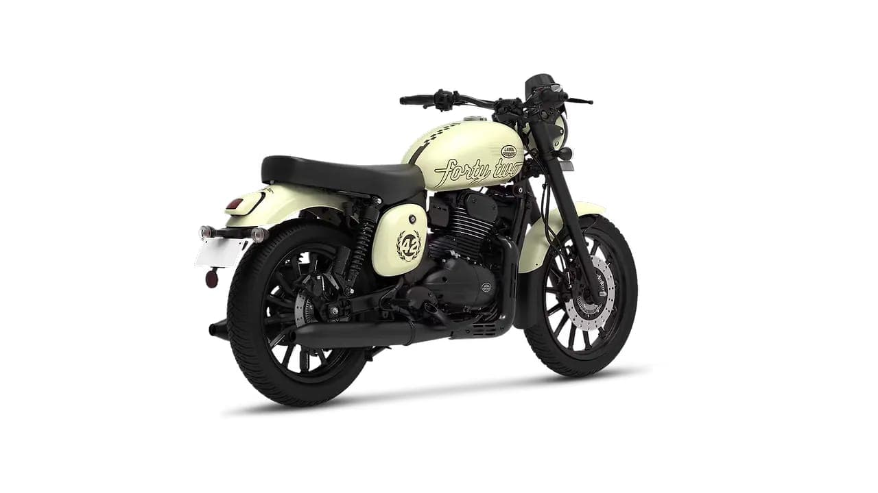 Jawa 42 right rear three-quarter view