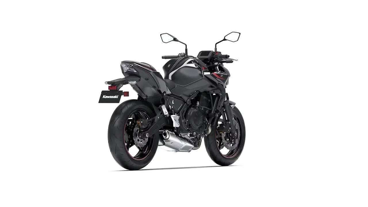 Kawasaki Z650 right rear three-quarter view
