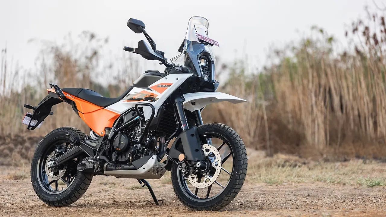 KTM 390 Adventure right front three-quarter view