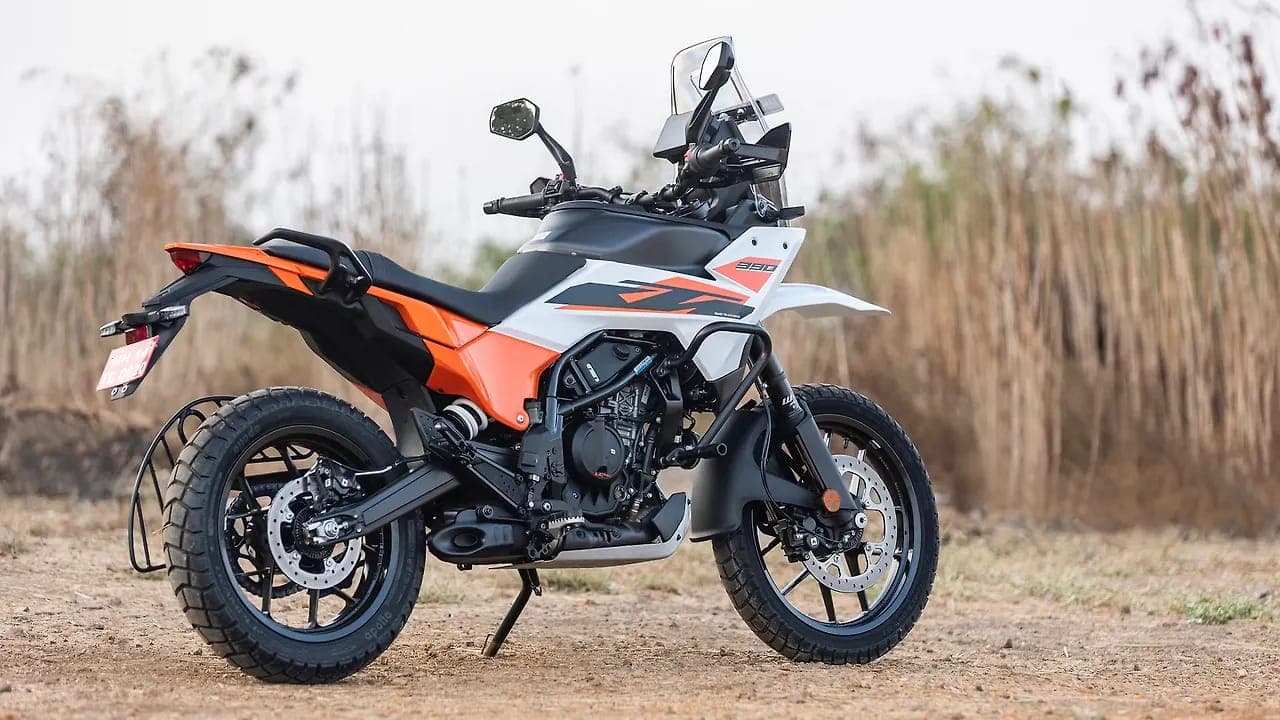 KTM 390 Adventure right rear three-quarter view