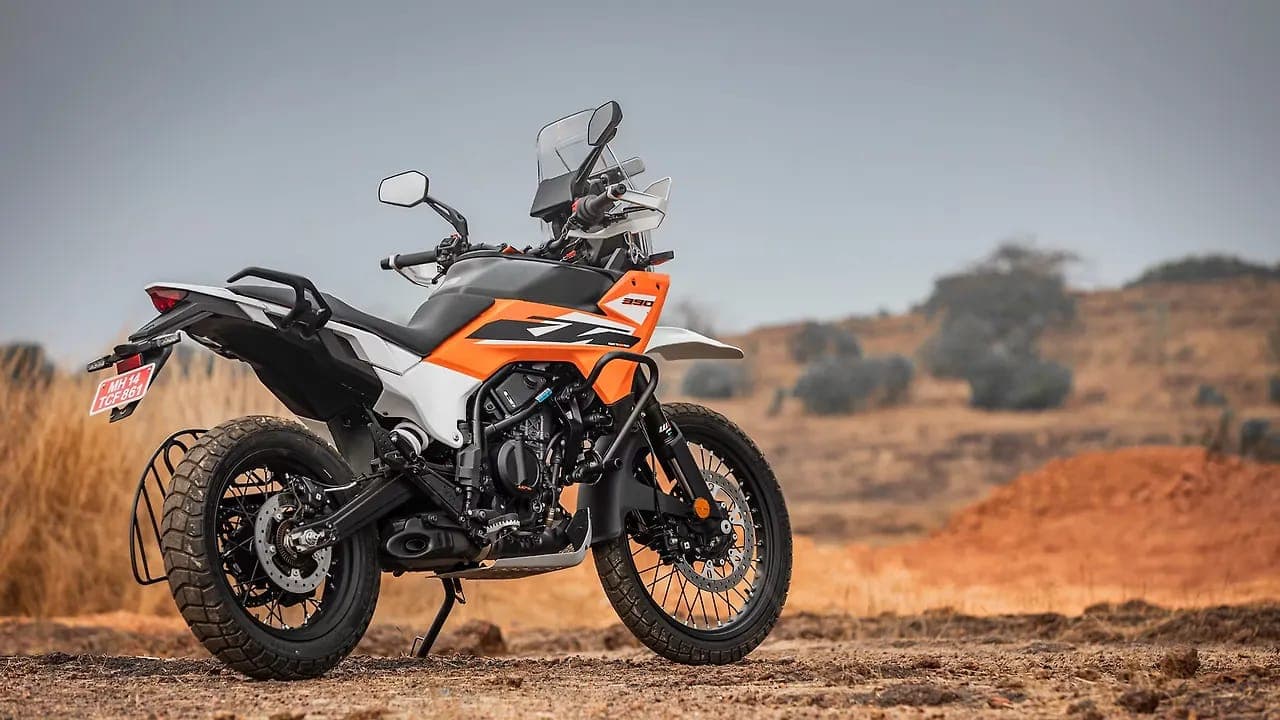 KTM 390 Adventure S right rear three-quarter view