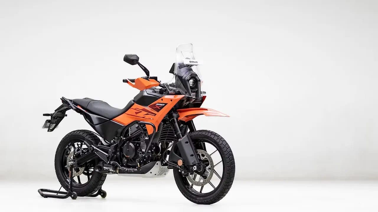 KTM 390 Adventure X right front three-quarter view