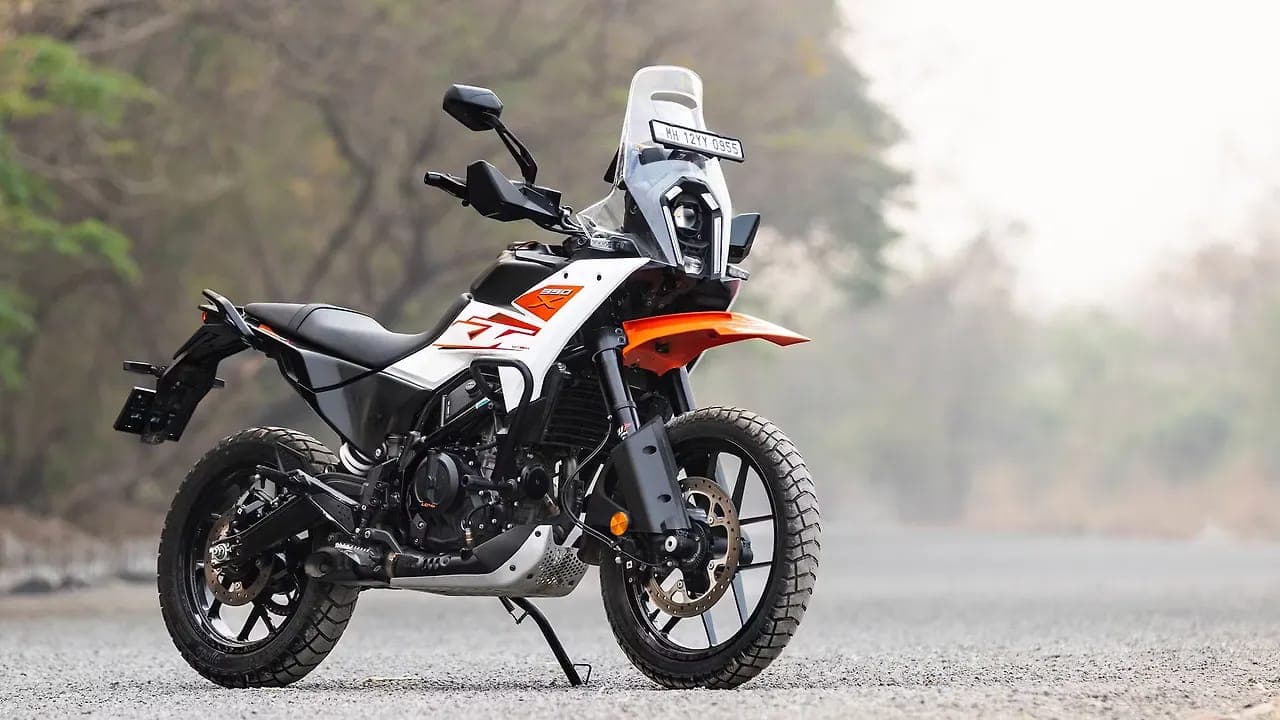 KTM 390 Adventure X right front three-quarter view