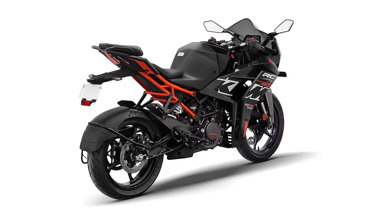 KTM RC 160 right rear three-quarter view