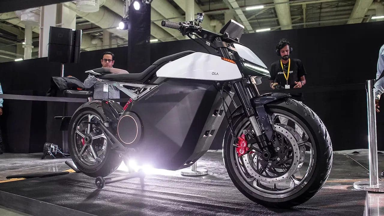 Ola Electric Roadster right front three-quarter view