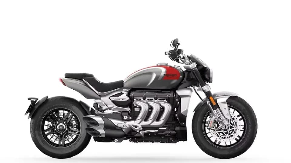 Triumph Rocket 3 in Silver Ice Cranberry Red