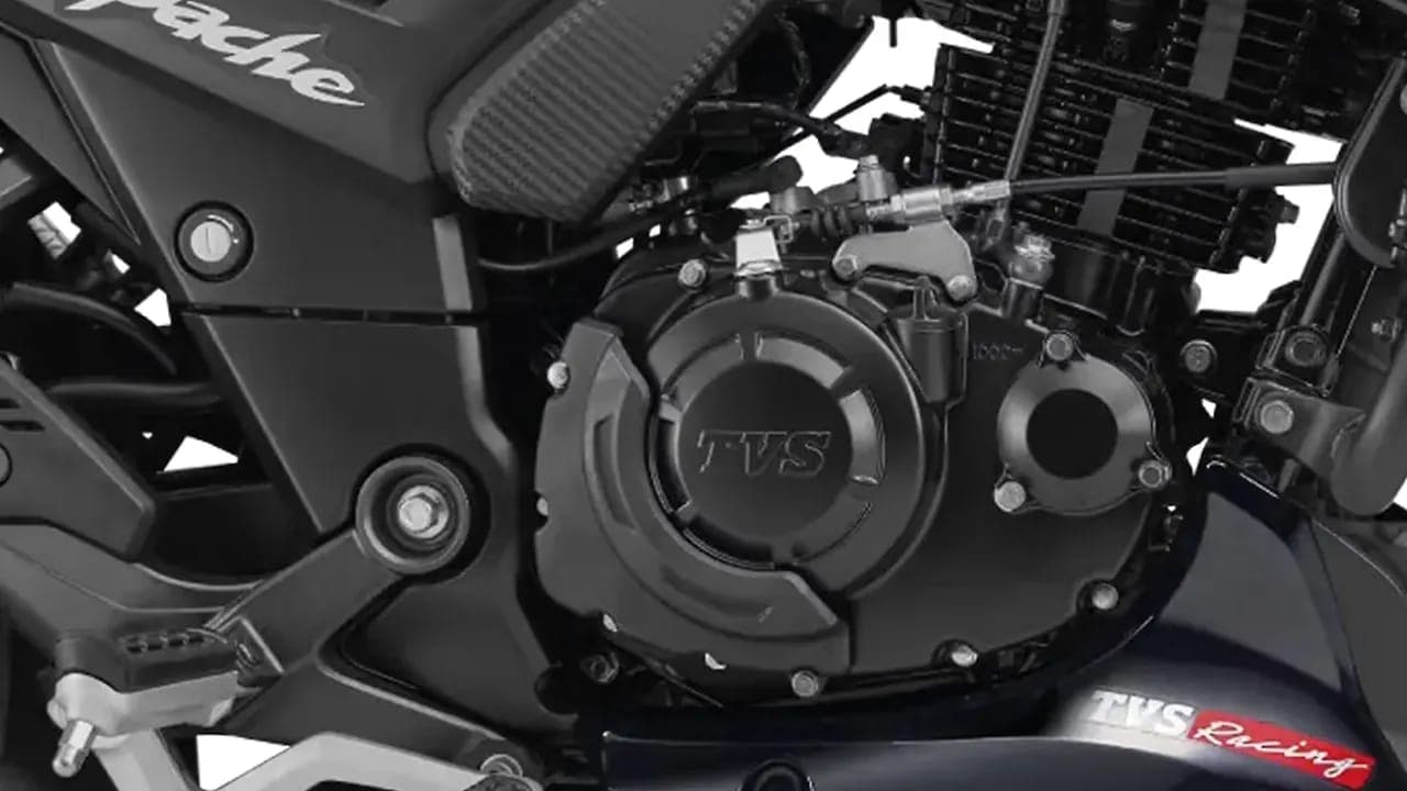 TVS Apache RTR 180 engine from right view