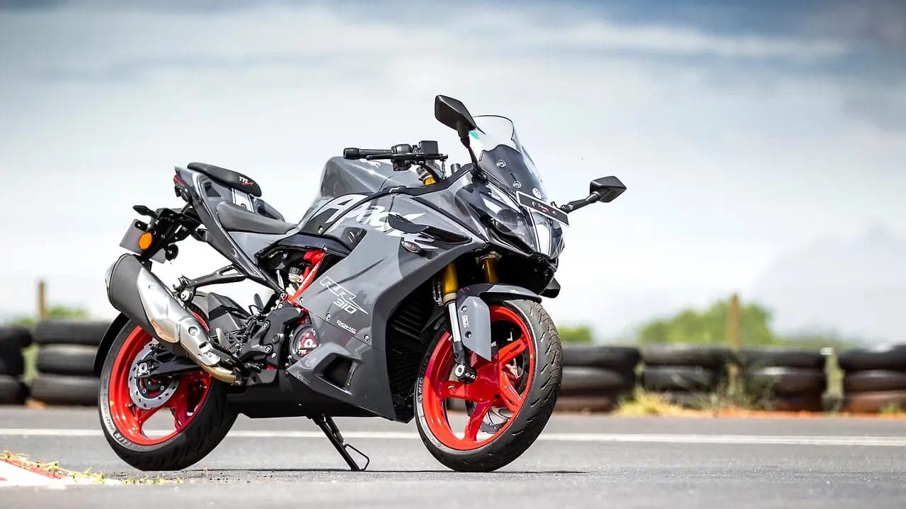 TVS Apache RR 310 right front three-quarter view