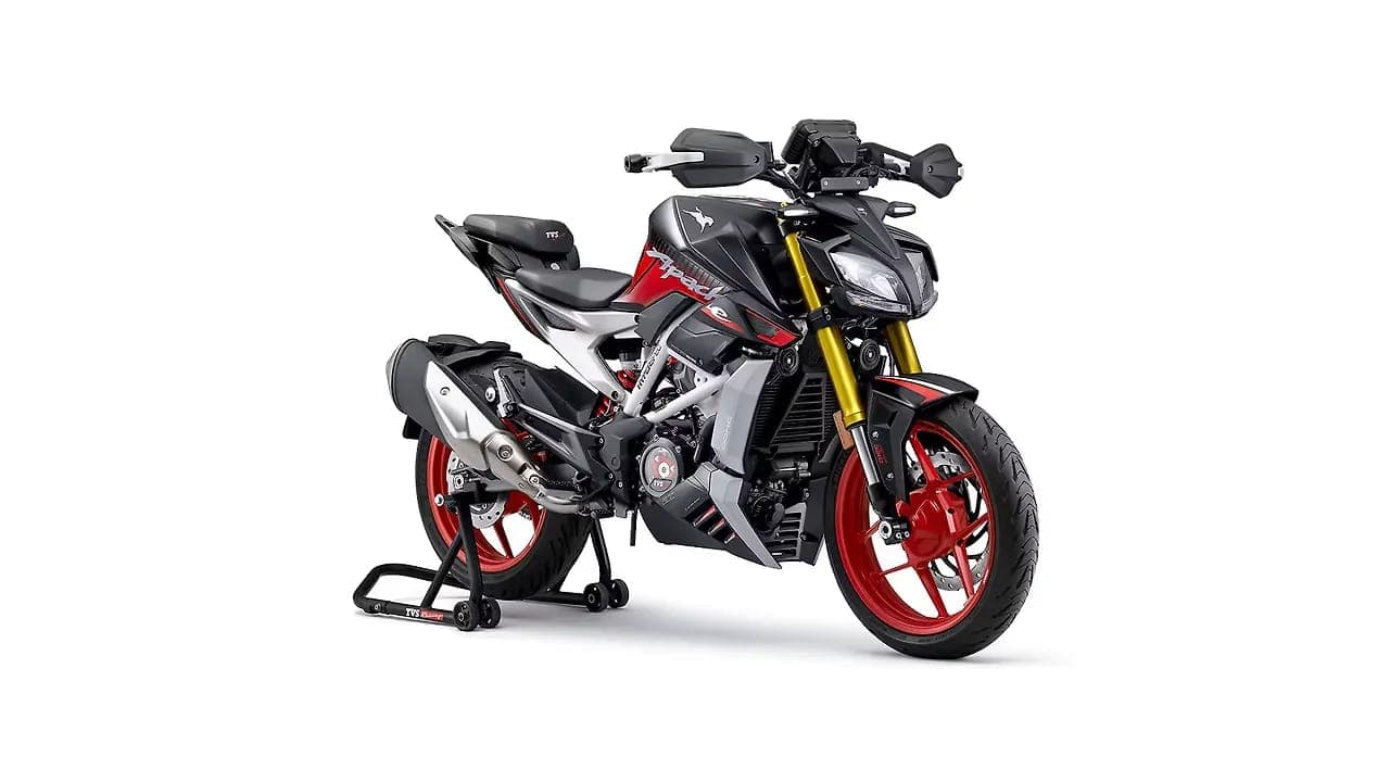 TVS Apache RTR 310 right front three-quarter view