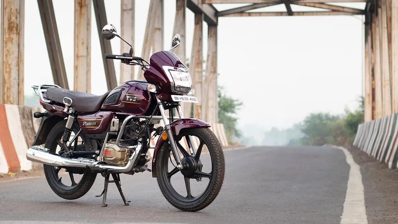 TVS Radeon right front three-quarter view