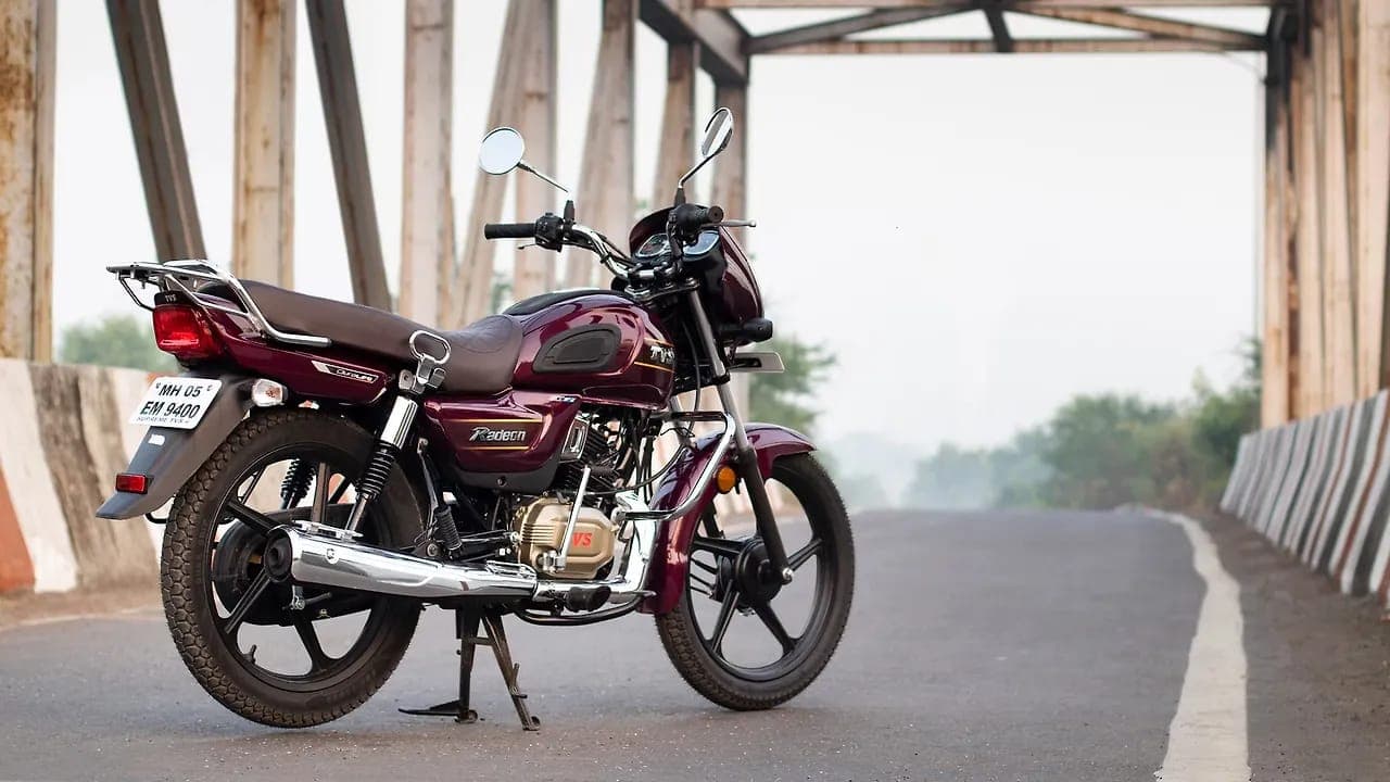 TVS Radeon right rear three-quarter view