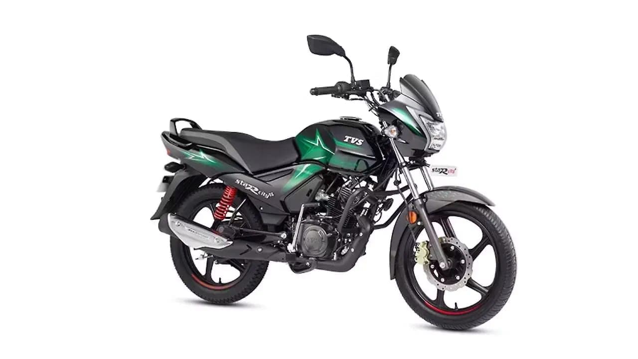 TVS Star City Plus right front three-quarter view