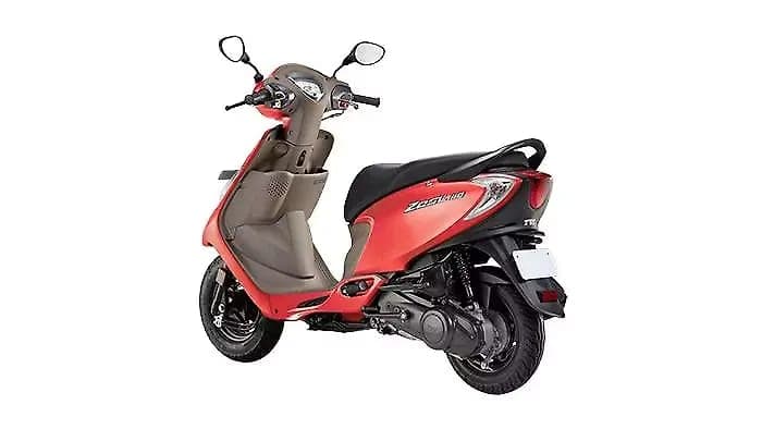 TVS Zest 110 left rear three-quarter view