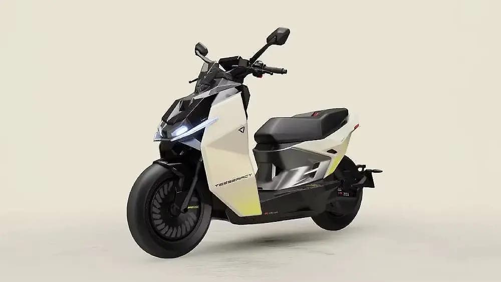 Ultraviolette Tesseract left front three-quarter view