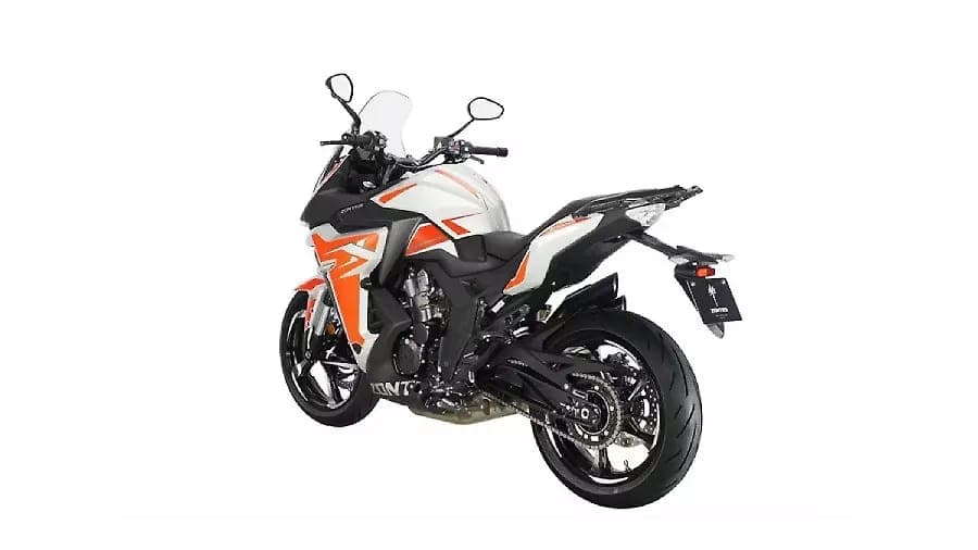 Zontes 350X left rear three-quarter view