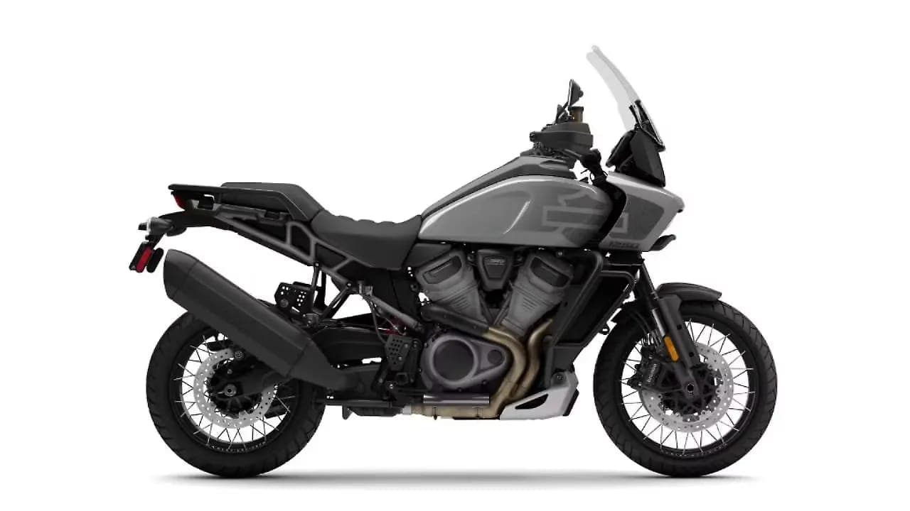Harley-Davidson PAN America 1250 Special billiard gray blue burst and whiskey fire and raven view